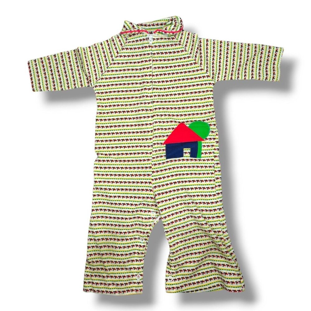 Vintage Heir Craft By Freitag Baby One Piece Pants Romper Embroidered 12 Months